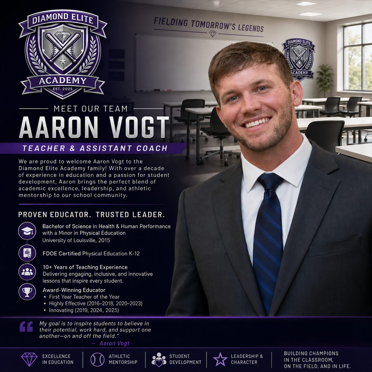 Full biography profile for Teacher and Assistant Coach Aaron Vogt