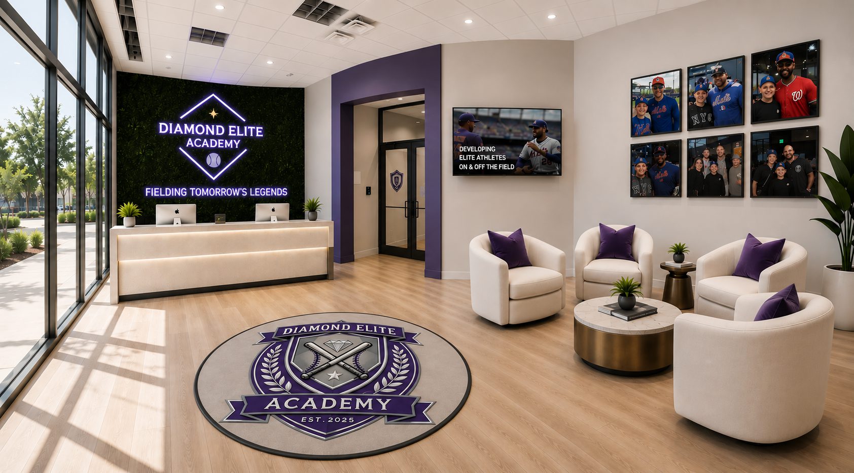 Rendering of the Diamond Elite Academy lobby